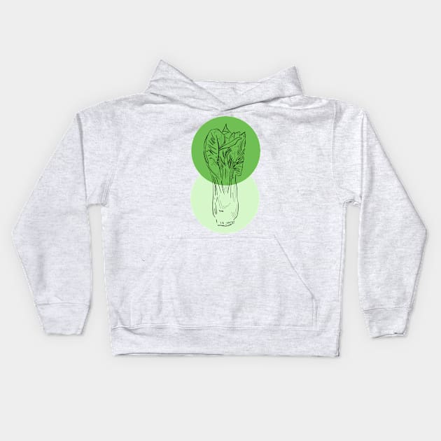 Bok Choy Kids Hoodie by Katherine Montalto